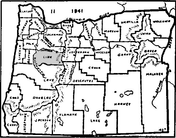 Oregon Counties Map 1941 Linn Genealogical Society