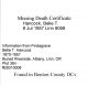 Hancock, Belle T.: Death Index Note